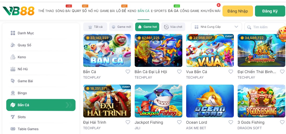 Trò chơi giải trí cao bắn cá và mini game