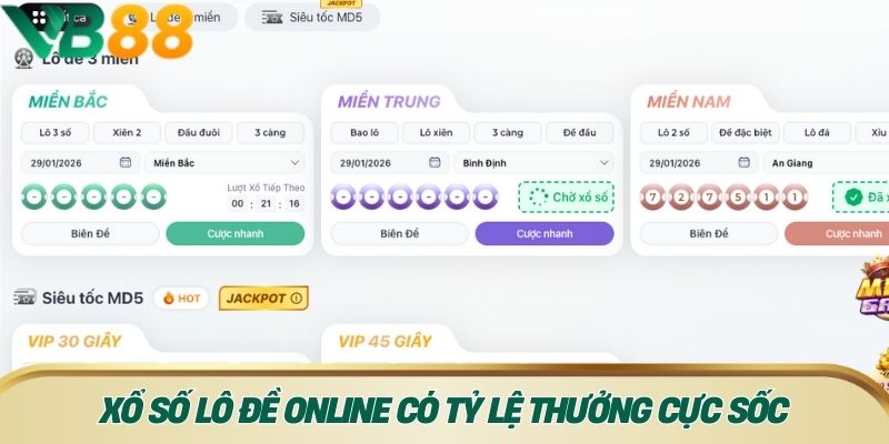 Xổ số lô đề online có tỷ lệ thưởng cực sốc